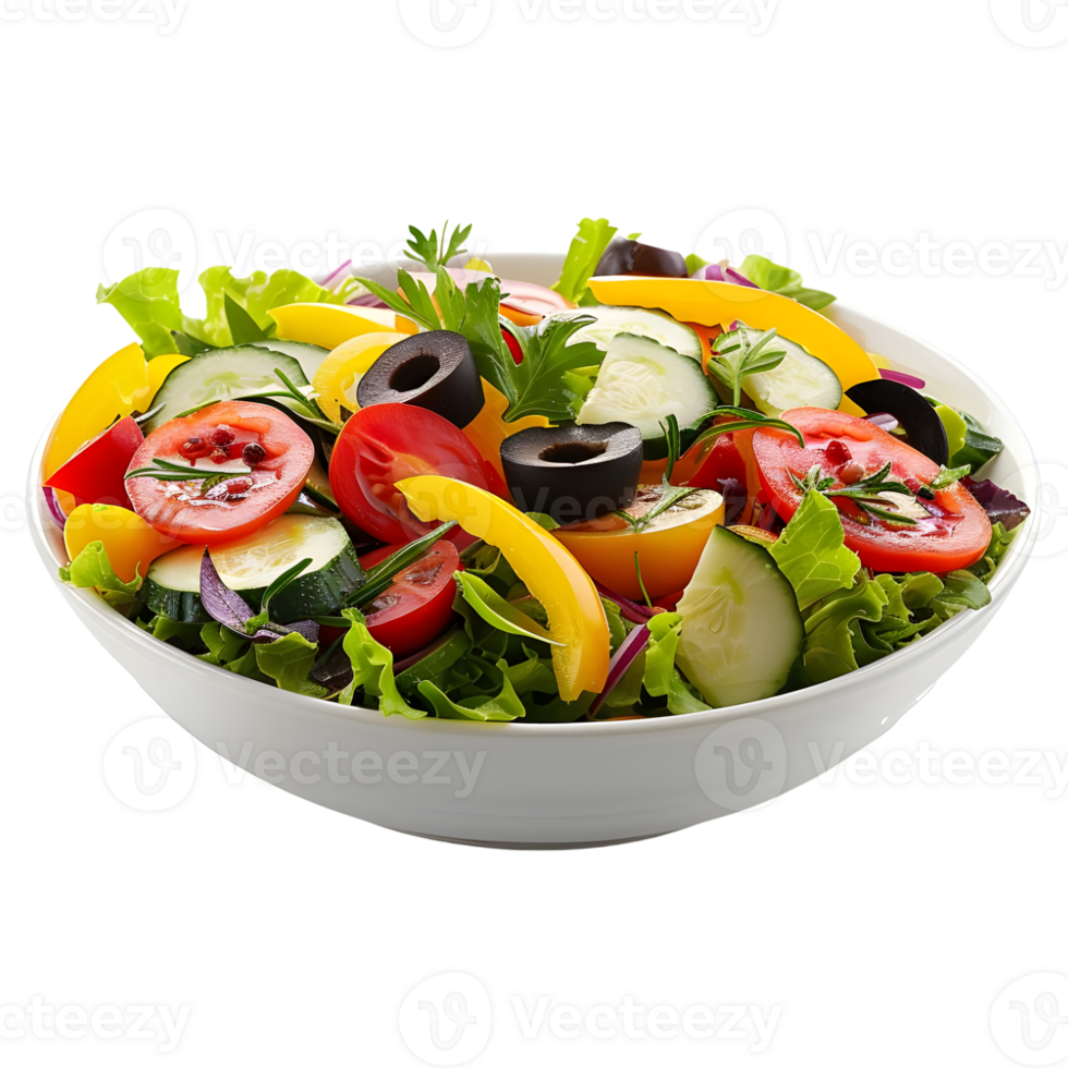 AI generated 3D Rendering of a Salad in a Bowl on Transparent Background - Ai Generated png