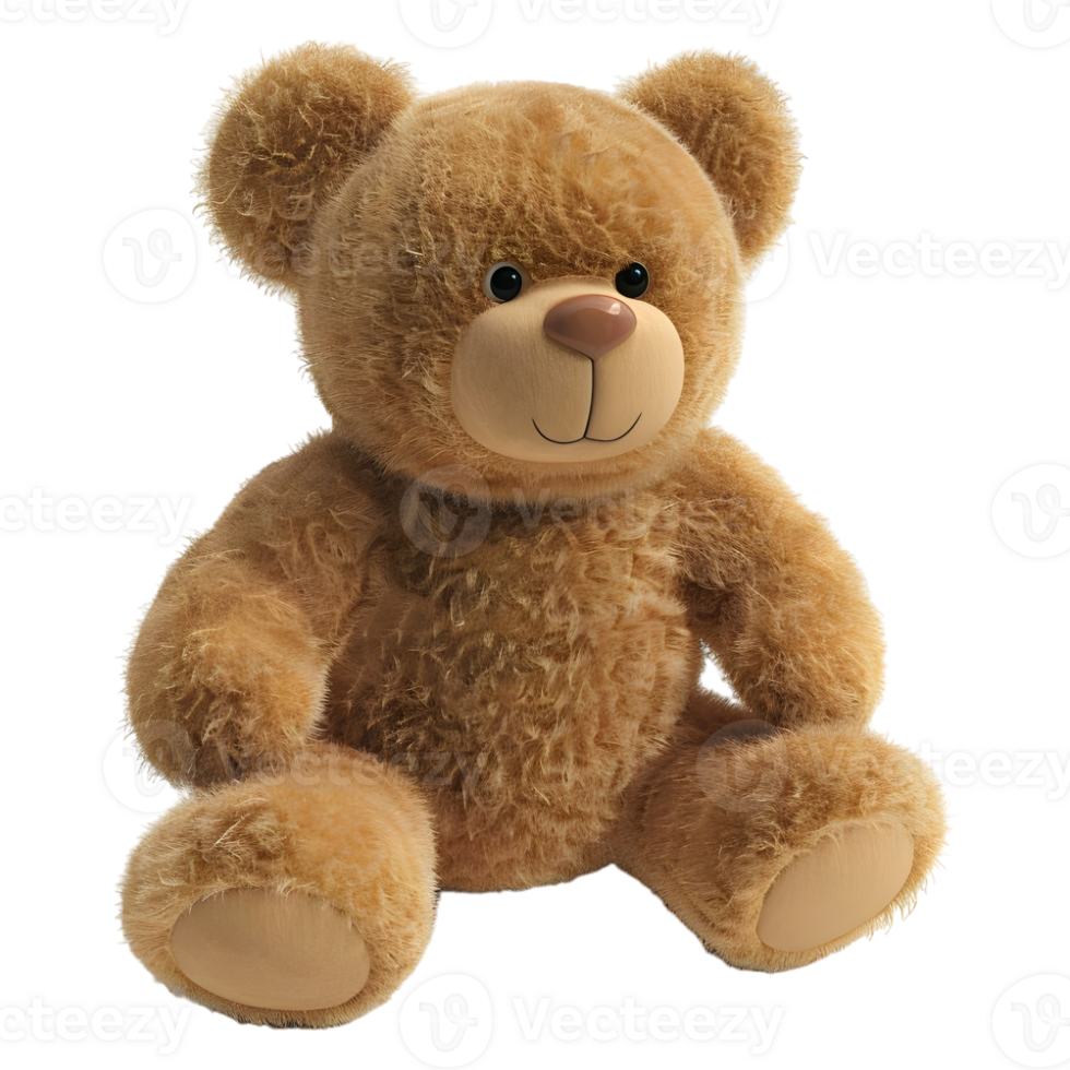 AI generated 3D Rendering of a Teddy Bear Toy on Transparent Background - Ai Generated png