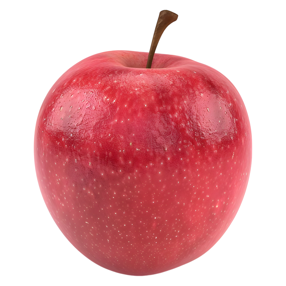 ai generado 3d representación de un rojo manzana en transparente antecedentes - ai generado png