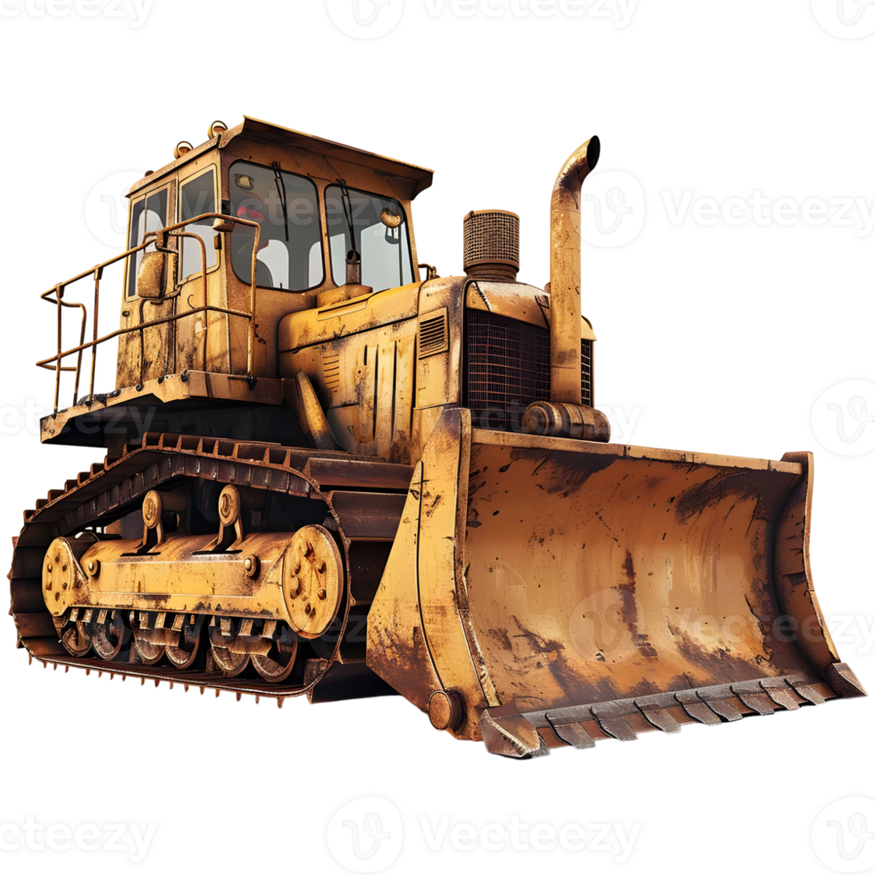 AI generated 3D Rendering of a Construction Bulldozer on Transparent Background - Ai Generated png