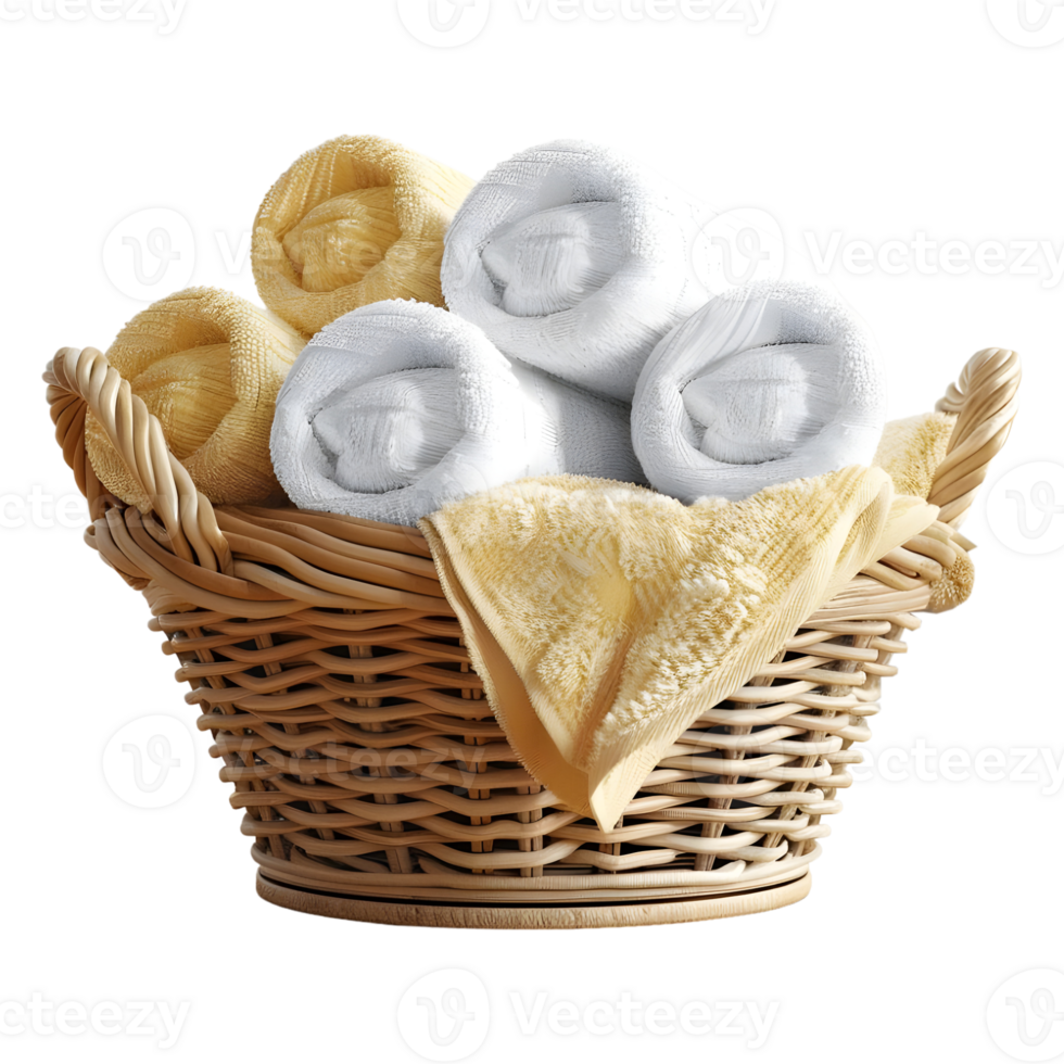 AI generated 3D Rendering of a Clothes in a Basket on Transparent Background - Ai Generated png