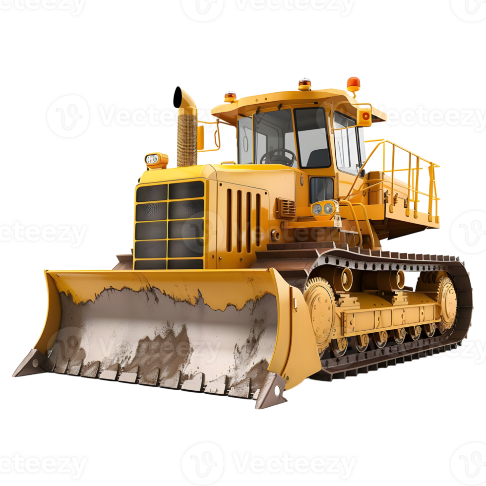 AI generated 3D Rendering of a Construction Bulldozer on Transparent Background - Ai Generated png