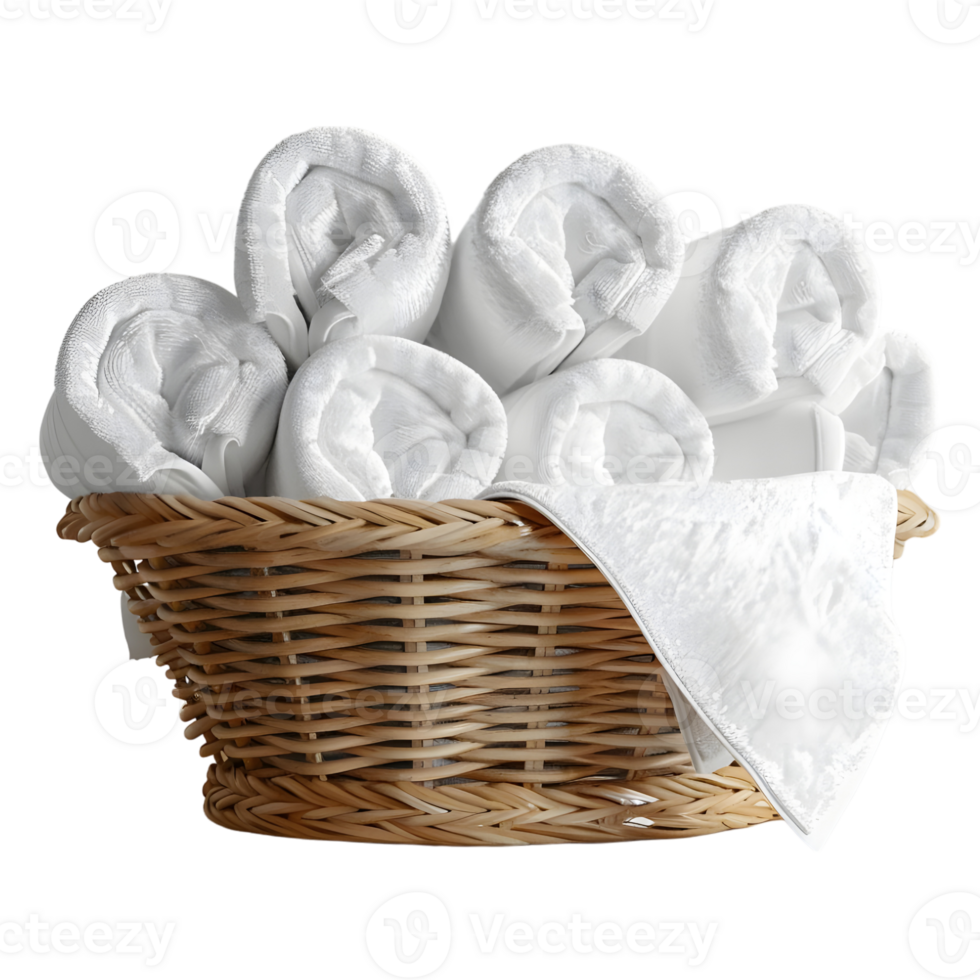 AI generated 3D Rendering of a Clothes in a Basket on Transparent Background - Ai Generated png