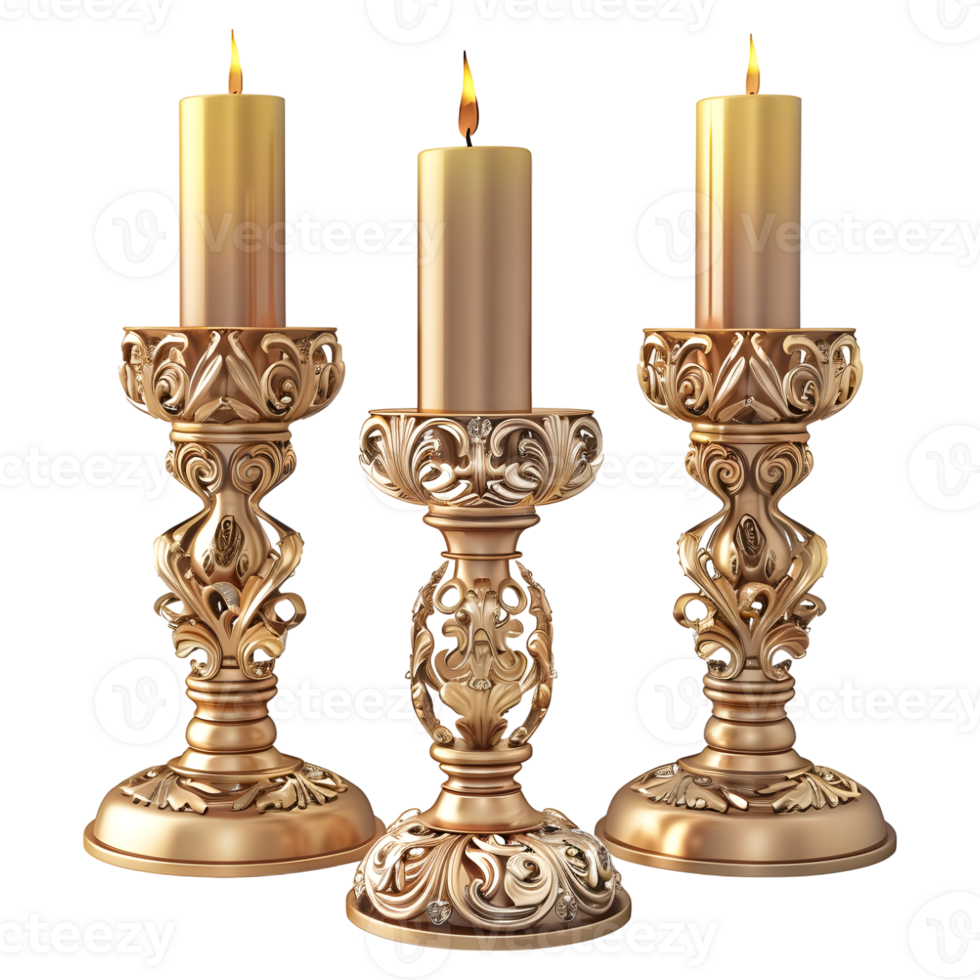 AI generated 3D Rendering of a Candles on a Stand on Transparent Background - Ai Generated png