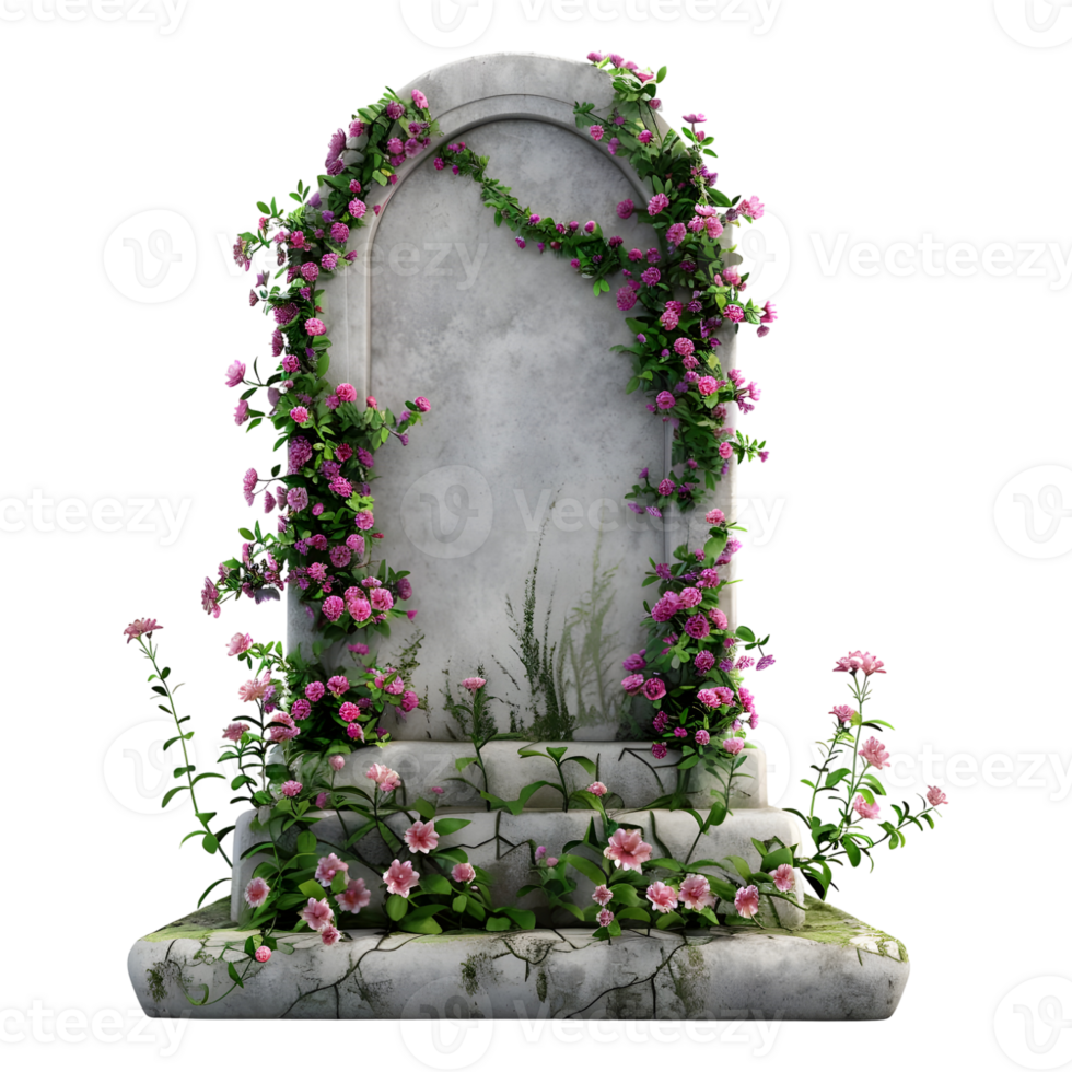AI generated 3D Rendering of a Ancient Tombstone on Transparent Background - Ai Generated png