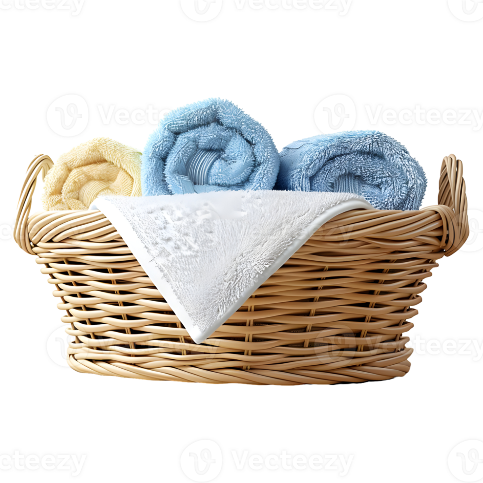 AI generated 3D Rendering of a Clothes in a Basket on Transparent Background - Ai Generated png
