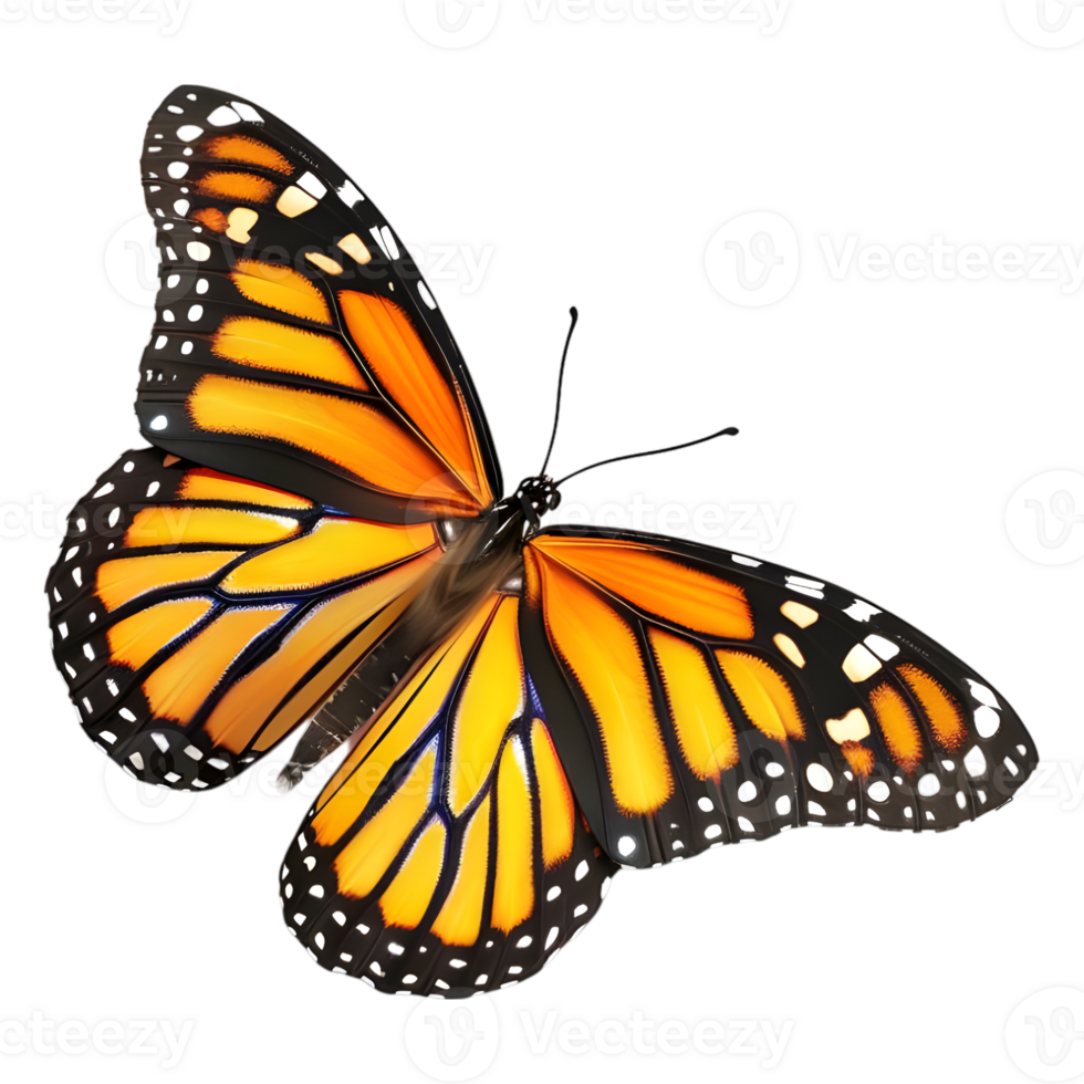 AI generated 3D Rendering of a Butterfly Flying on Transparent Background - Ai Generated png