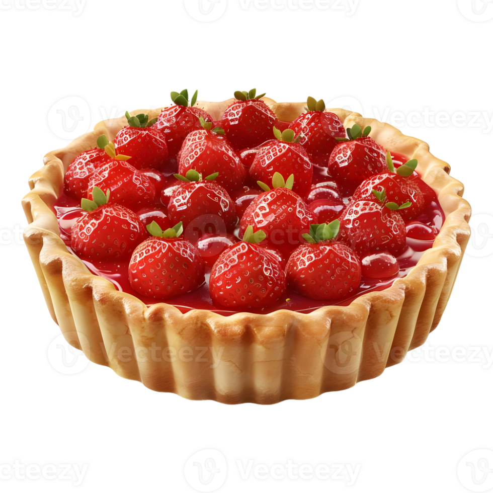 AI generated 3D Rendering of a Strawberry Cake on Transparent Background - Ai Generated png