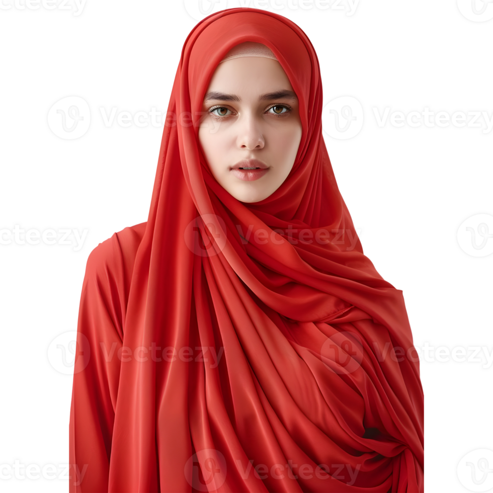 AI generated 3D Rendering of a Muslim Girl Wearing Hijab on Transparent Background - Ai Generated png