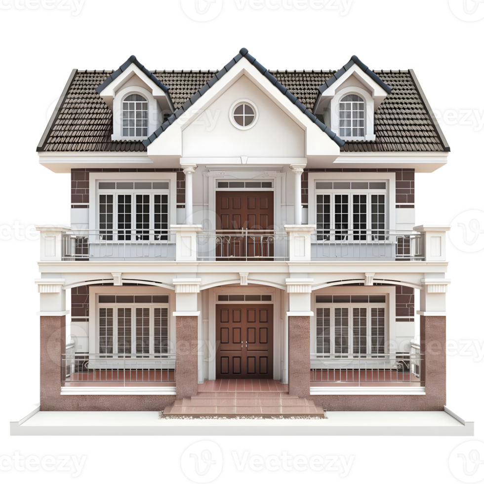 ai generado 3d representación de un real inmuebles casa en transparente antecedentes - ai generado png