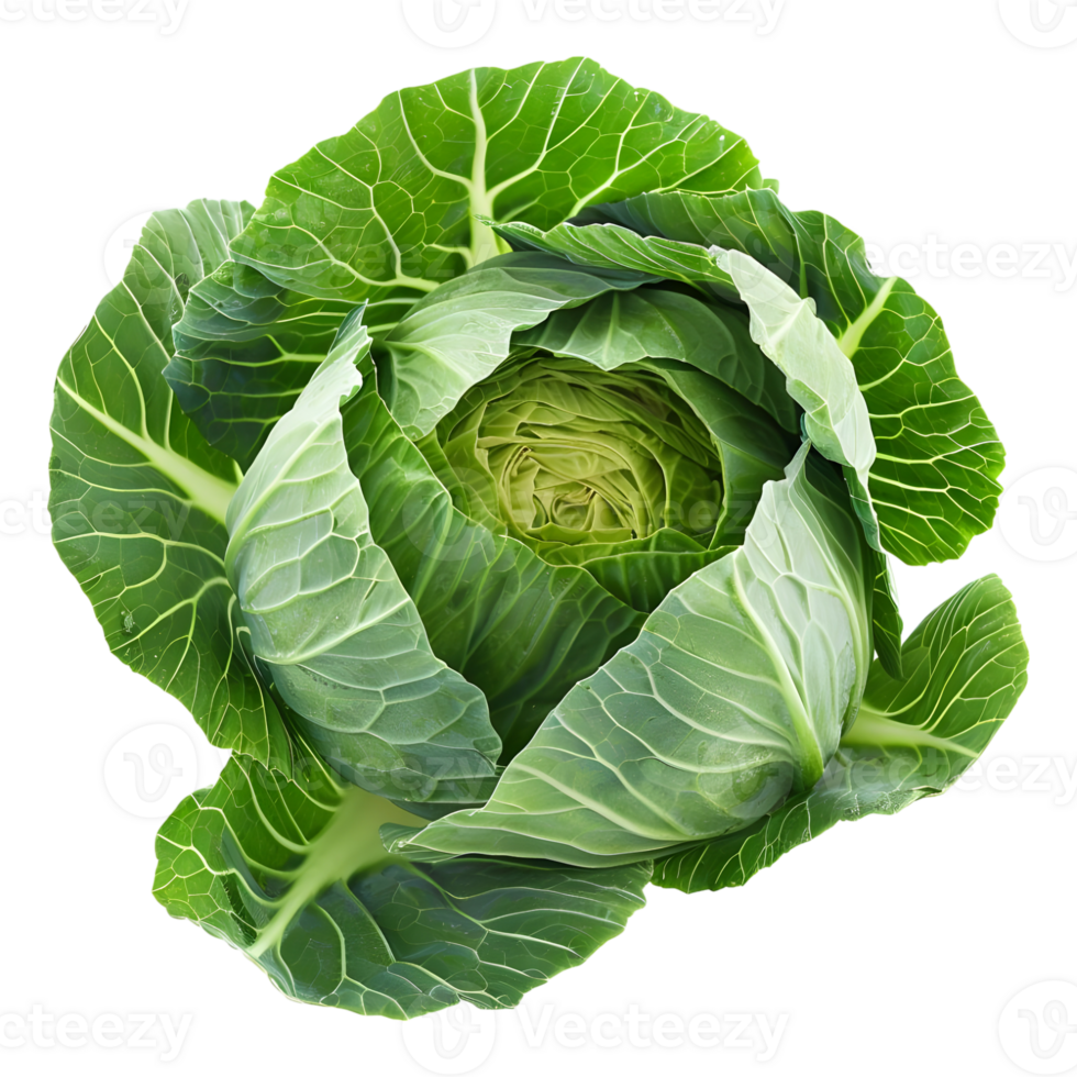 AI generated 3D Rendering of a Green Cabbage on Transparent Background - Ai Generated png