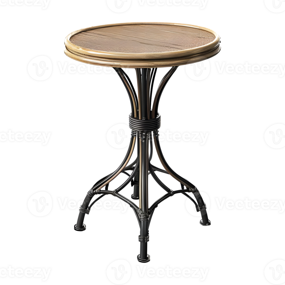 AI generated 3D Rendering of a Cafe Chair and Table on Transparent Background - Ai Generated png