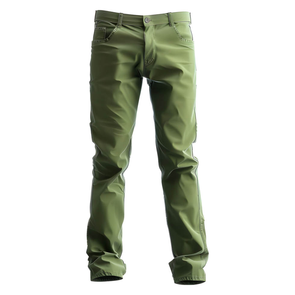 AI generated 3D Rendering of a Green Color Man and Woman Pant on Transparent Background - Ai Generated png