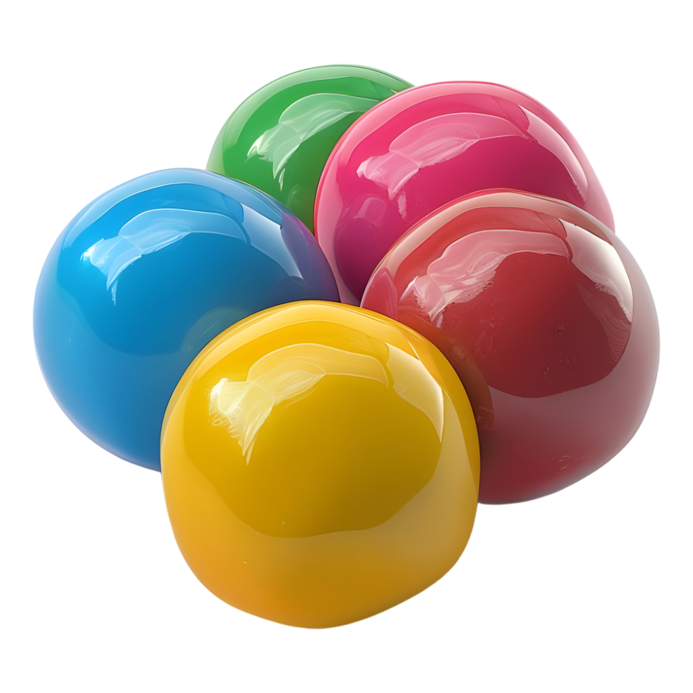 AI generated 3D Rendering of a Colorful Beans Candy on Transparent Background - Ai Generated png