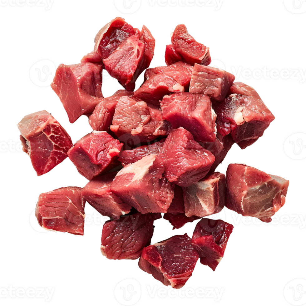 AI generated 3D Rendering of a Chopped Raw Meat on Transparent Background - Ai Generated png