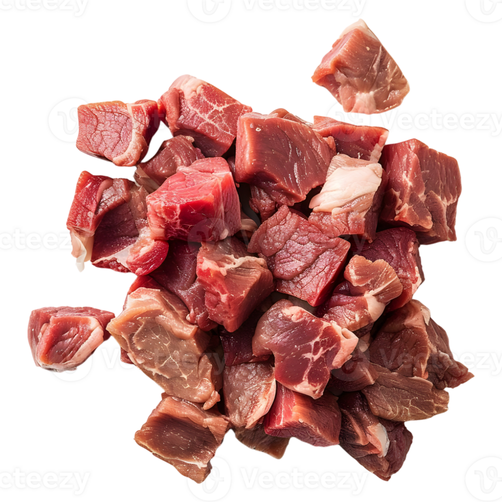 AI generated 3D Rendering of a Chopped Raw Meat on Transparent Background - Ai Generated png