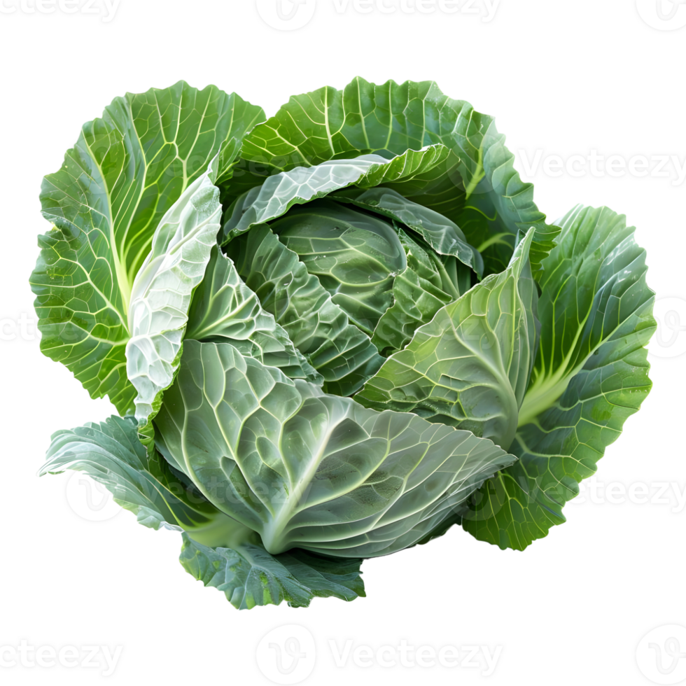 AI generated 3D Rendering of a Green Cabbage on Transparent Background - Ai Generated png