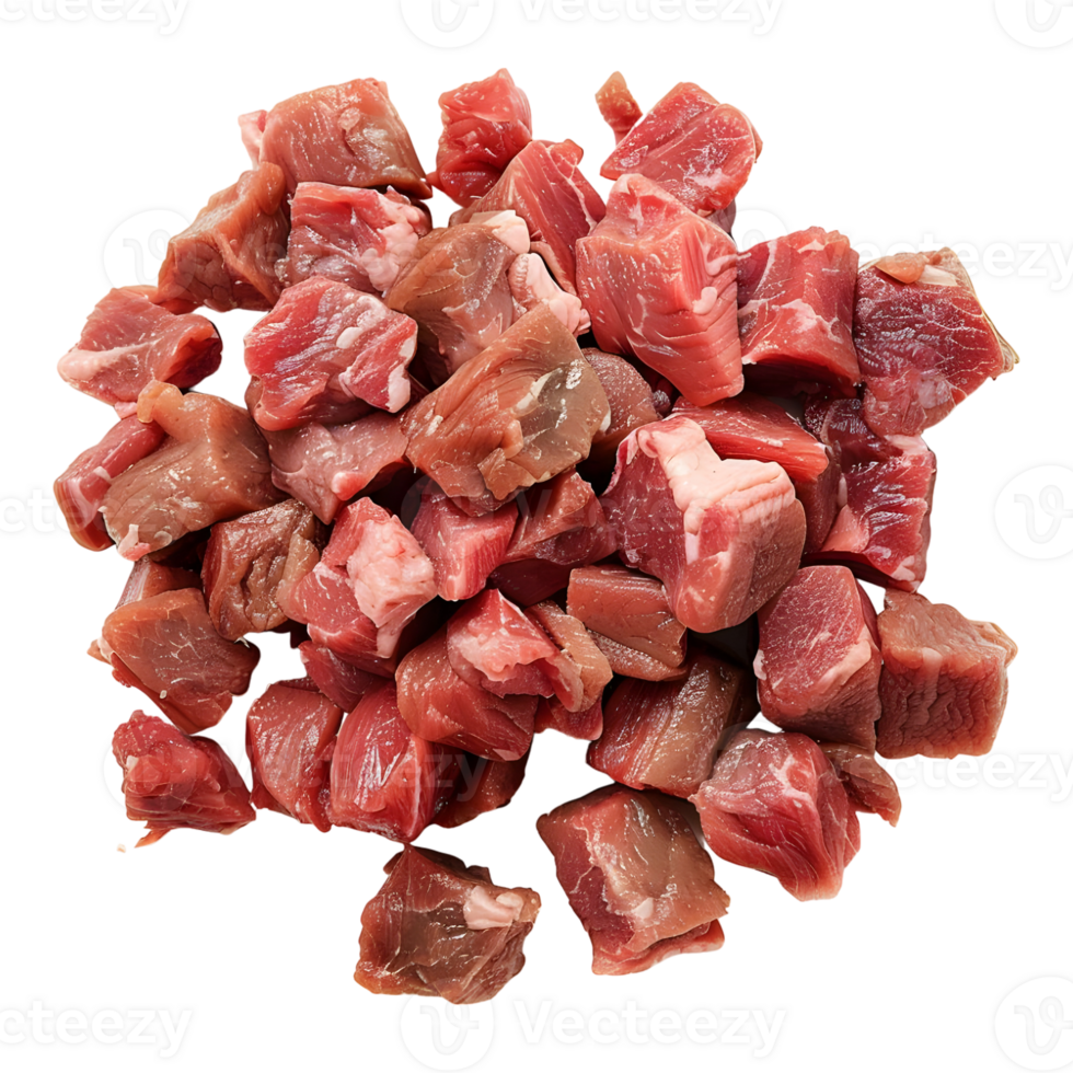 AI generated 3D Rendering of a Chopped Raw Meat on Transparent Background - Ai Generated png