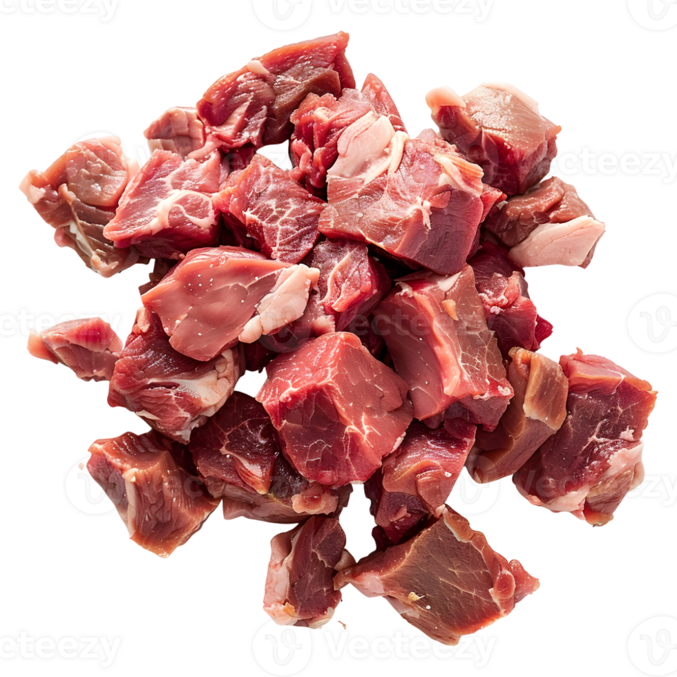 AI generated 3D Rendering of a Chopped Raw Meat on Transparent Background - Ai Generated png