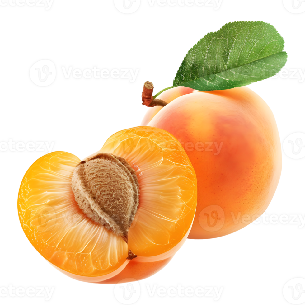 AI generated 3D Rendering of a Apricot on Transparent Background - Ai Generated png