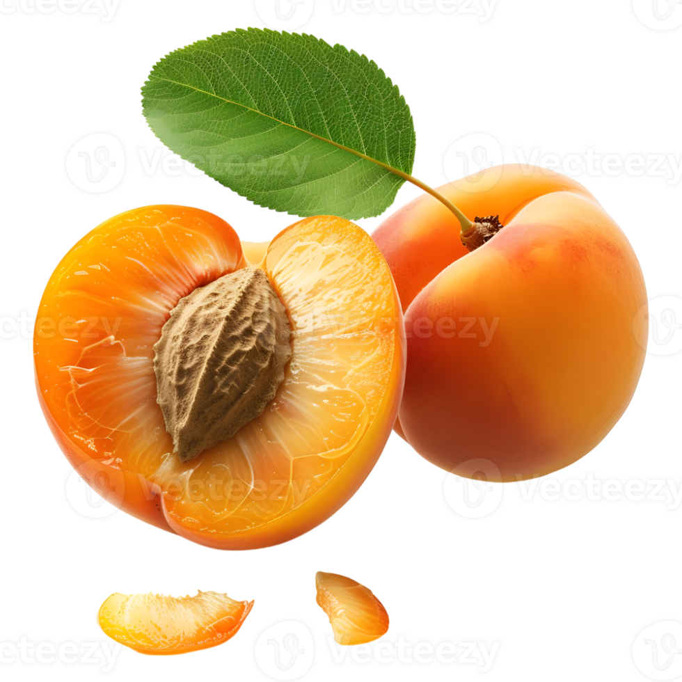 AI generated 3D Rendering of a Apricot on Transparent Background - Ai Generated png