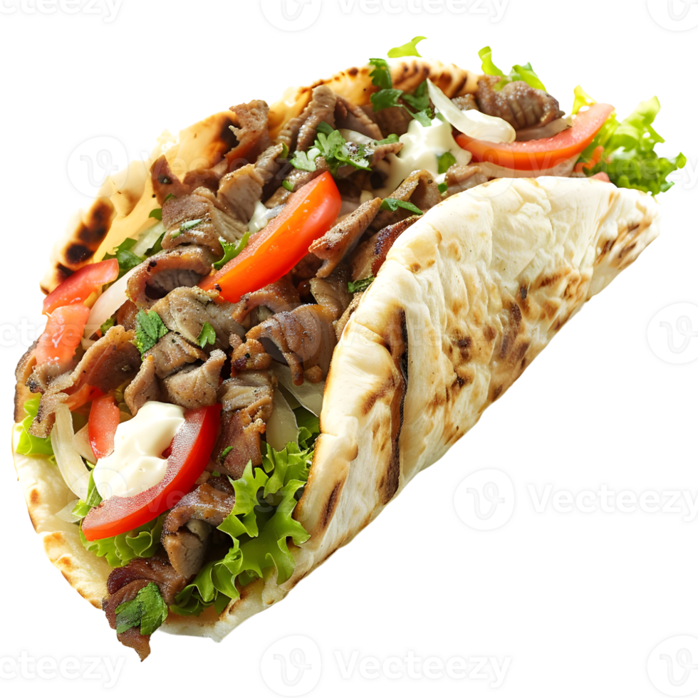 AI generated 3D Rendering of a Pita Break Shawarma or Wrap on Transparent Background - Ai Generated png