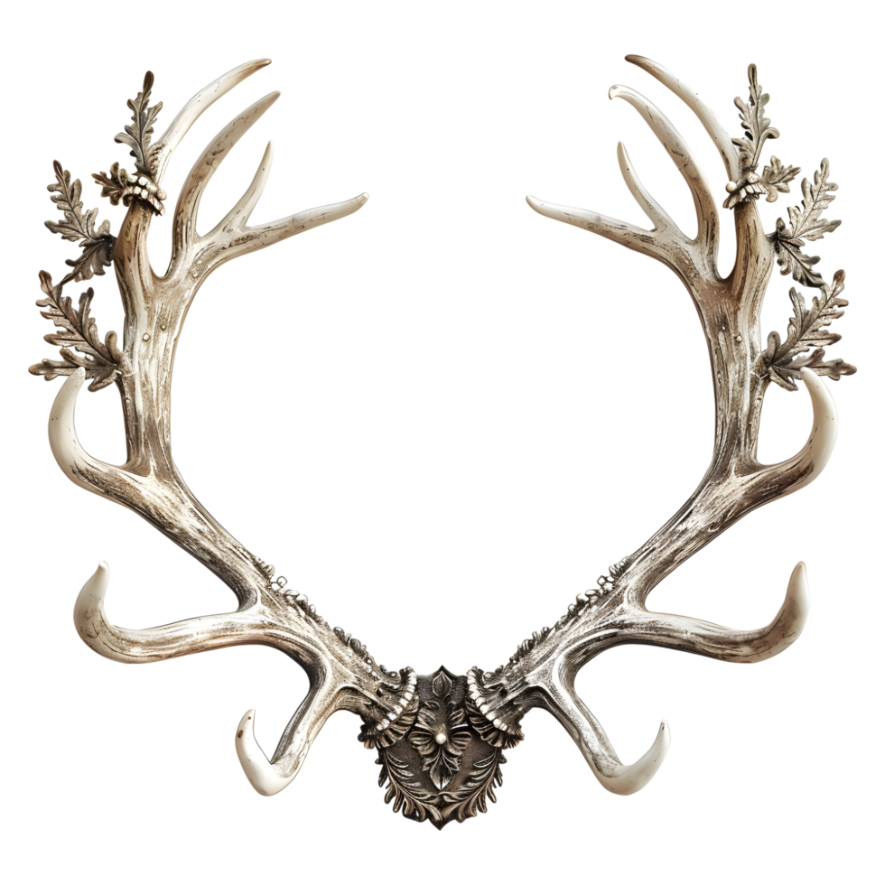 AI generated 3D Rendering of a Deer Horns on Transparent Background - Ai Generated png