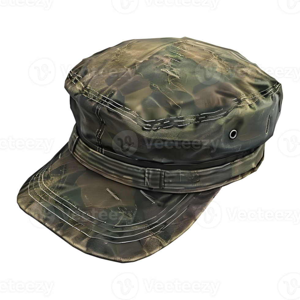 AI generated 3D Rendering of a Army Hat or Cap on Transparent Background - Ai Generated png