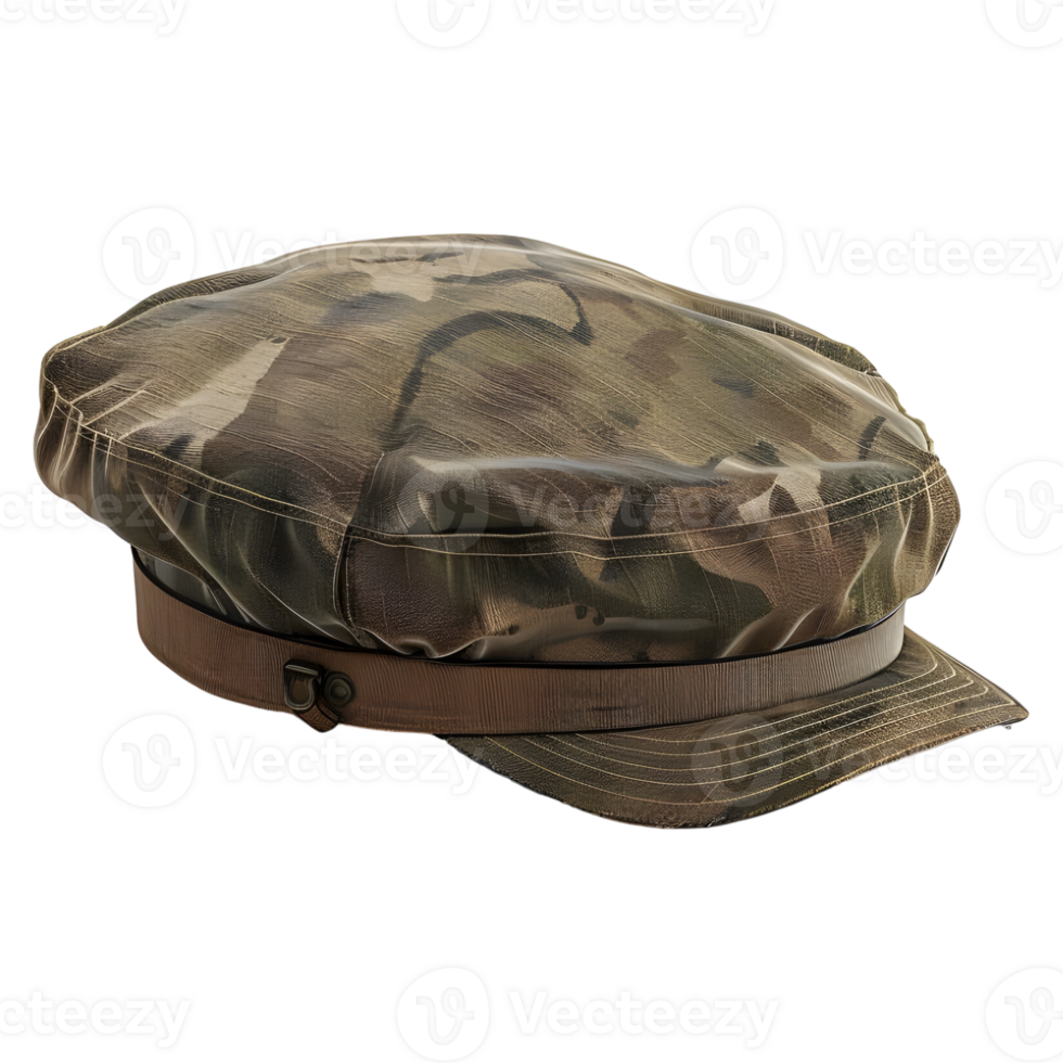 AI generated 3D Rendering of a Army Hat or Cap on Transparent Background - Ai Generated png