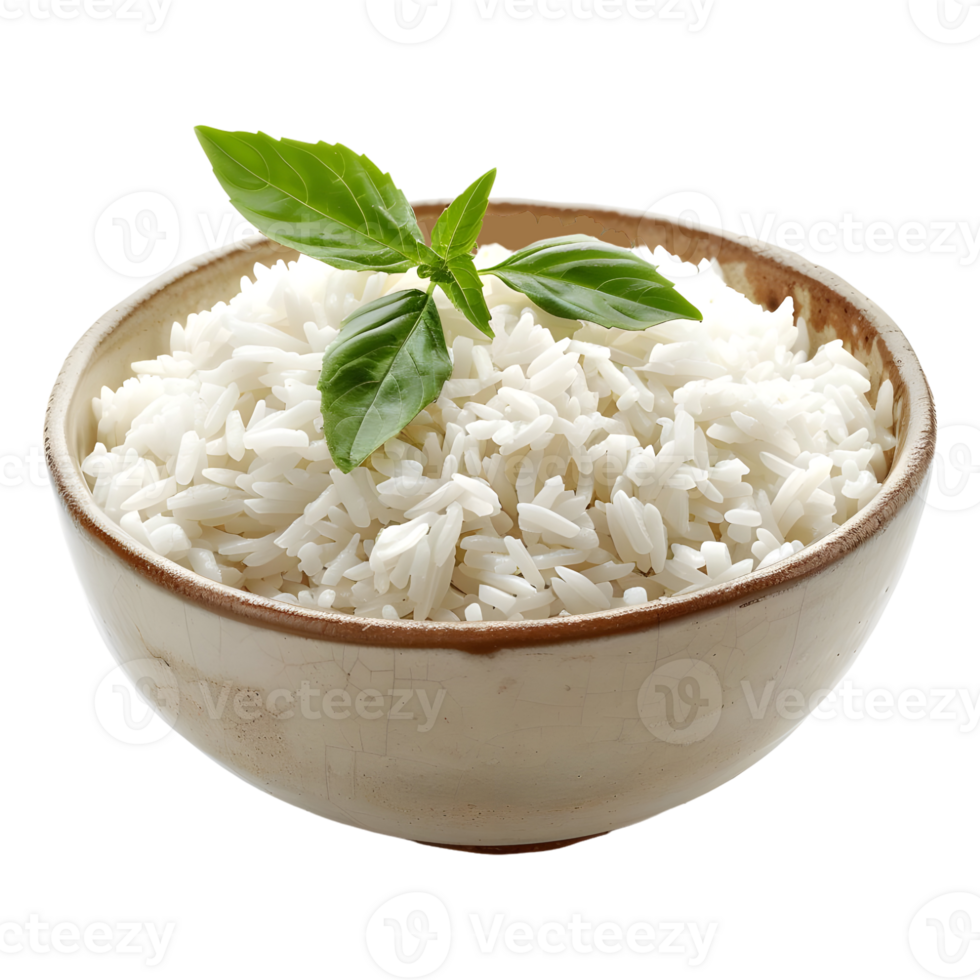 AI generated 3D Rendering of a Basmati Rice in a Bowl on Transparent Background - Ai Generated png