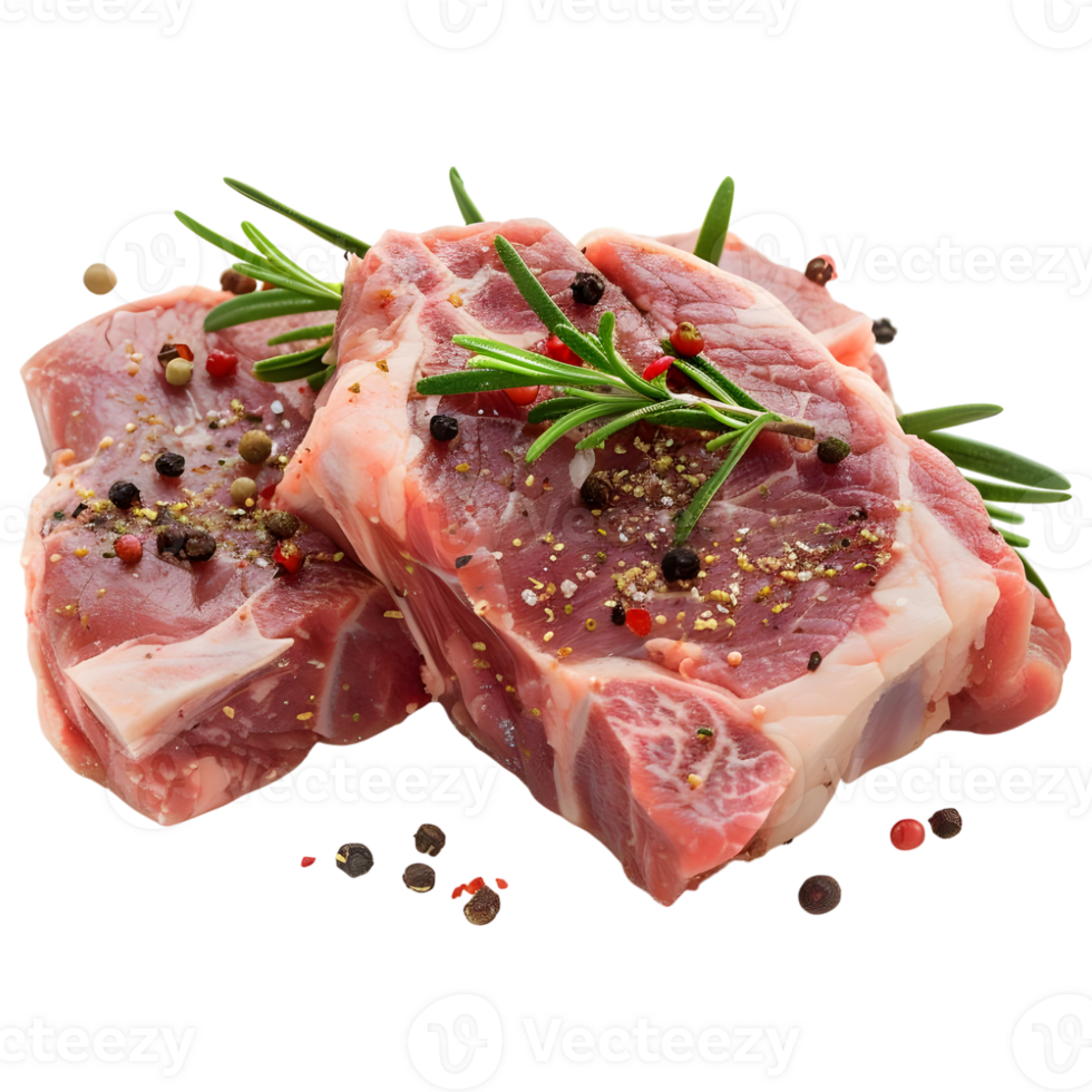 AI generated 3D Rendering of a Mutton or Beef Raw Meet on Transparent Background - Ai Generated png