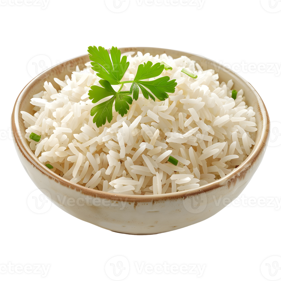AI generated 3D Rendering of a Basmati Rice in a Bowl on Transparent Background - Ai Generated png