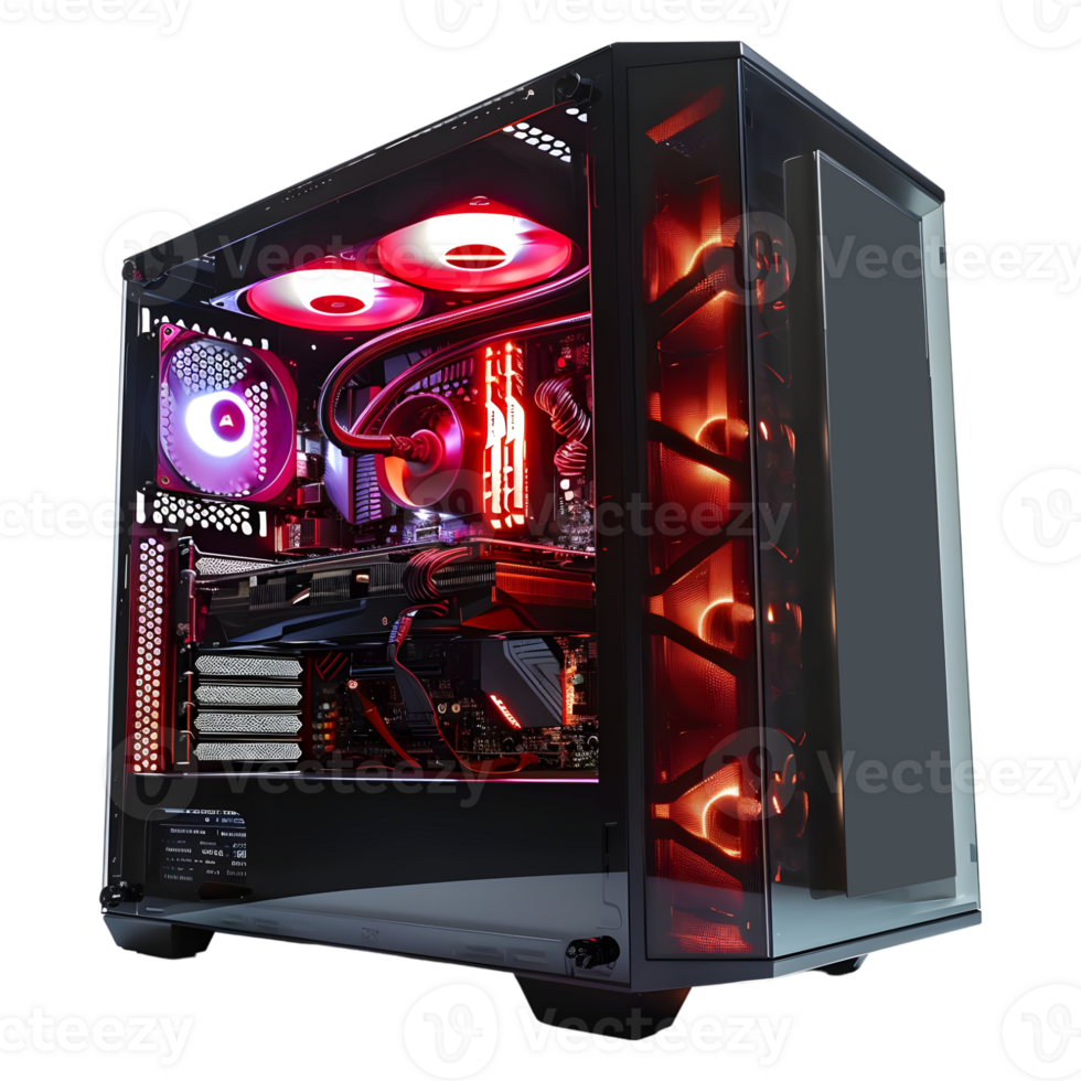 AI generated 3D Rendering of a Gaming Pc on Transparent Background - Ai Generated png
