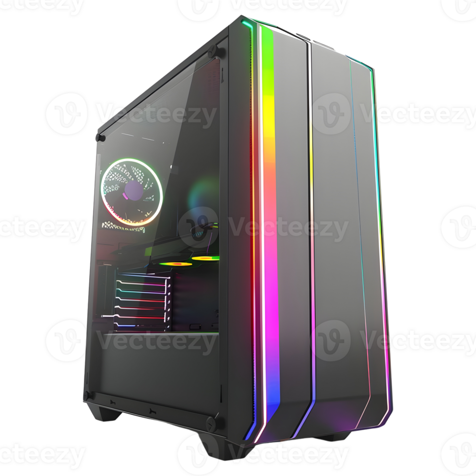 AI generated 3D Rendering of a Gaming Pc on Transparent Background - Ai Generated png