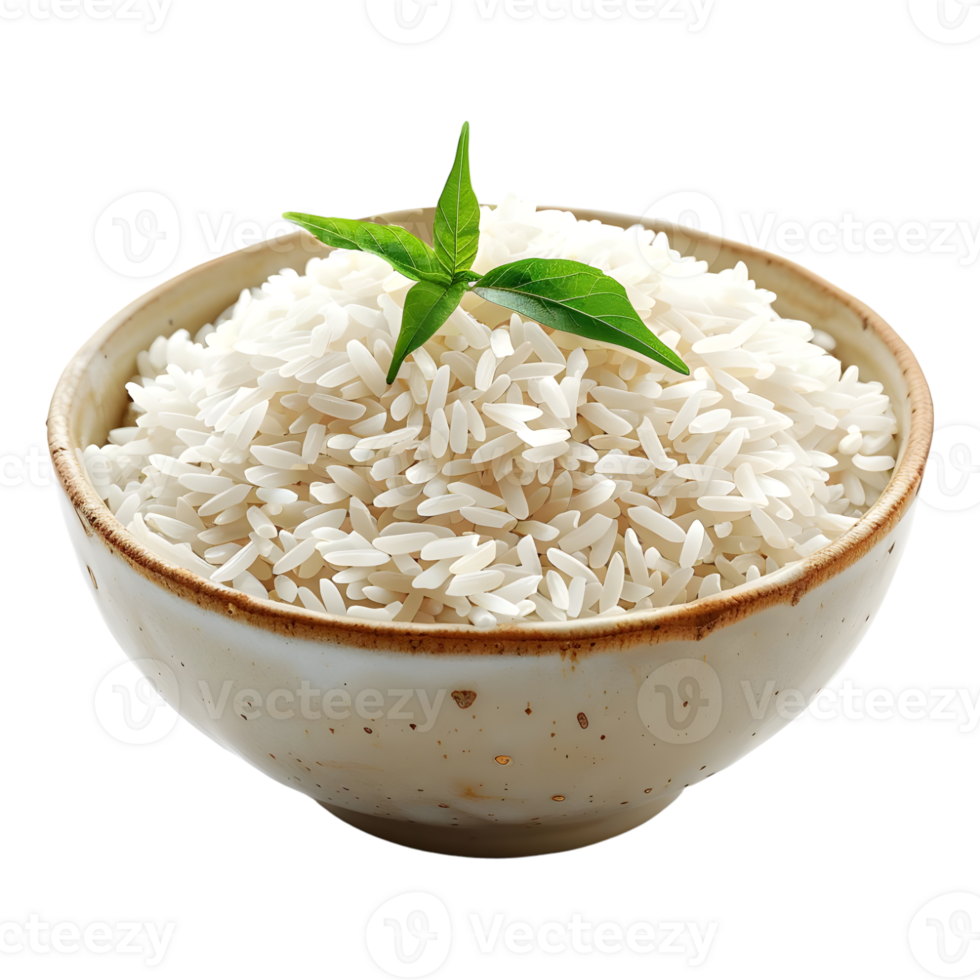 AI generated 3D Rendering of a Basmati Rice in a Bowl on Transparent Background - Ai Generated png