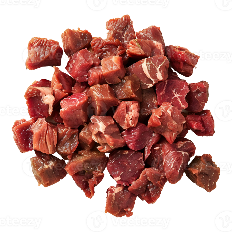 AI generated 3D Rendering of a Chopped Raw Meat on Transparent Background - Ai Generated png
