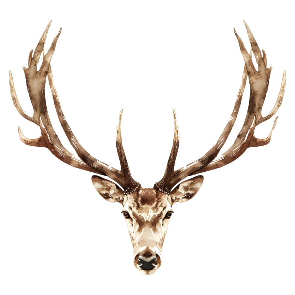 AI generated 3D Rendering of a Deer Horns on Transparent Background - Ai Generated png
