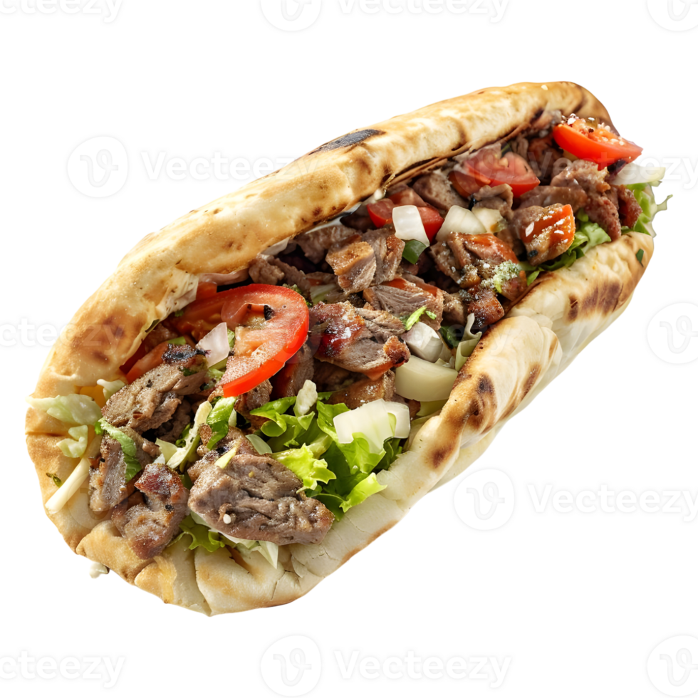 AI generated 3D Rendering of a Pita Break Shawarma or Wrap on Transparent Background - Ai Generated png