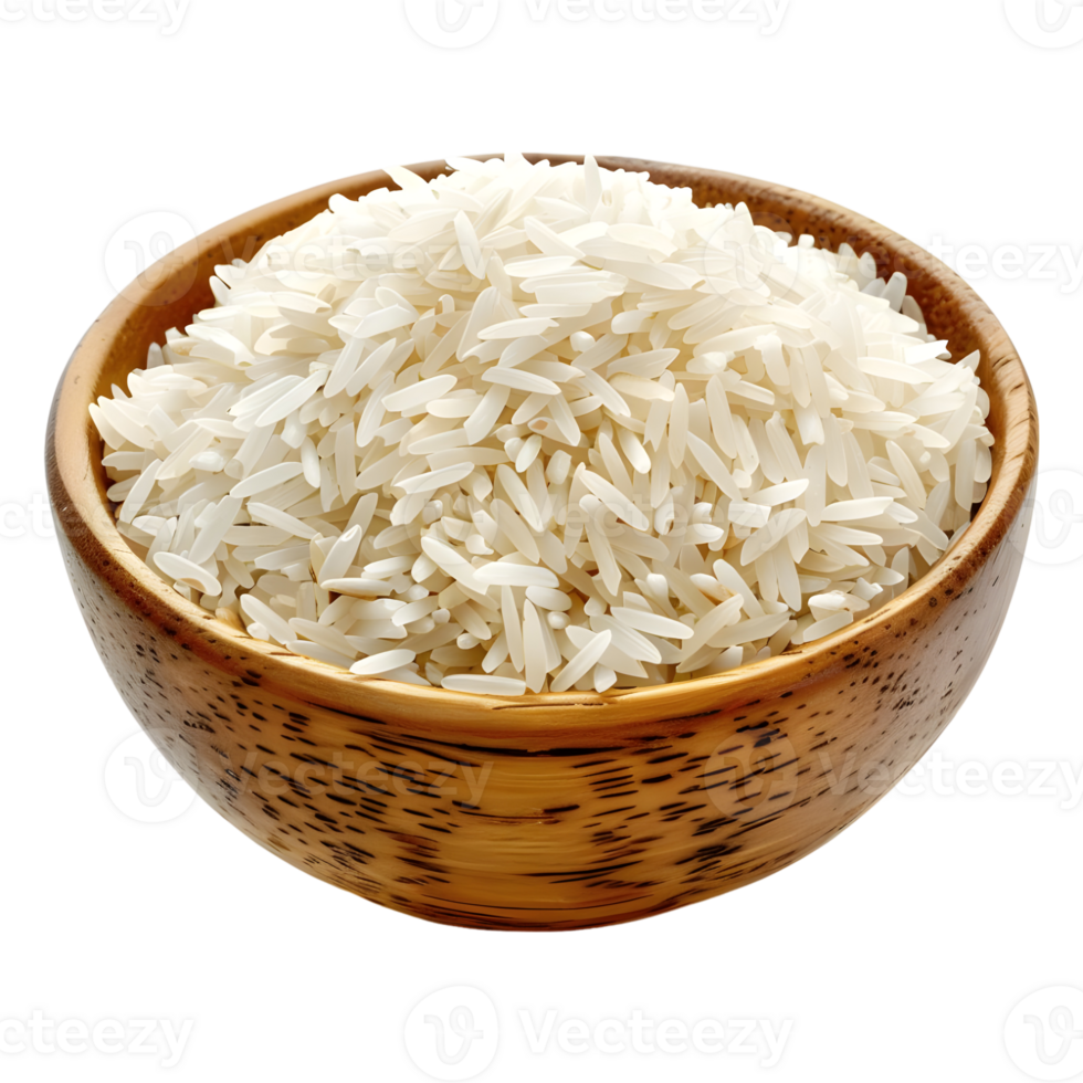 AI generated 3D Rendering of a Basmati Rice in a Bowl on Transparent Background - Ai Generated png