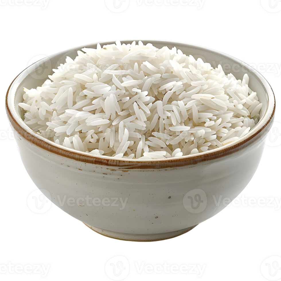 AI generated 3D Rendering of a Basmati Rice in a Bowl on Transparent Background - Ai Generated png