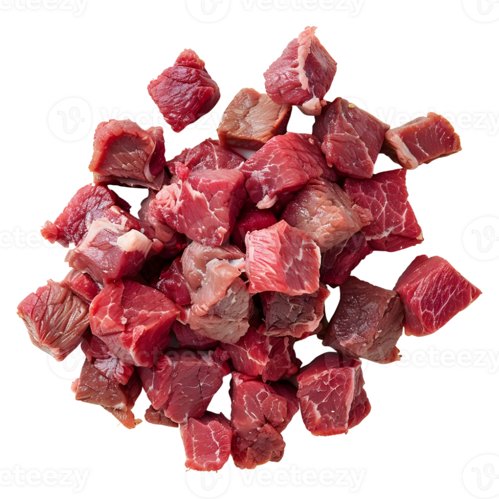 AI generated 3D Rendering of a Chopped Raw Meat on Transparent Background - Ai Generated png