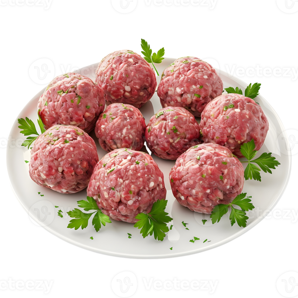 AI generated 3D Rendering of a Raw Meat Bowls on Transparent Background - Ai Generated png
