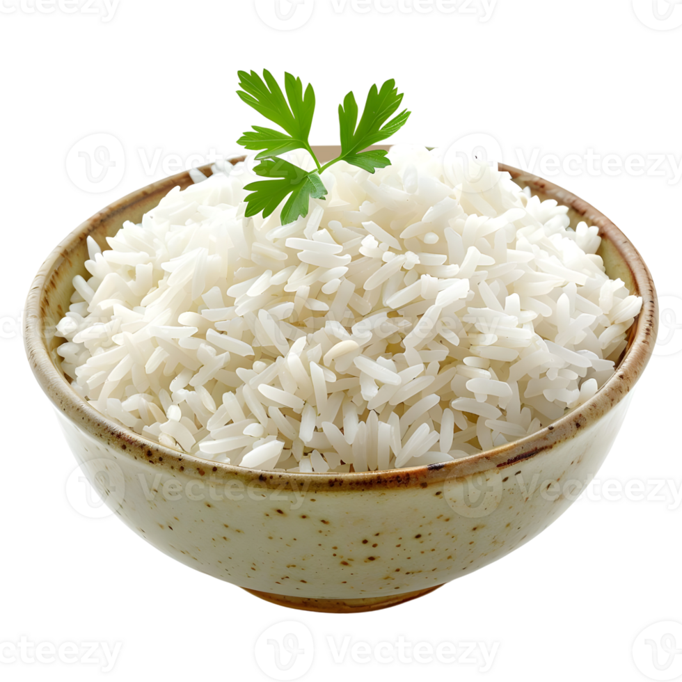 AI generated 3D Rendering of a Basmati Rice in a Bowl on Transparent Background - Ai Generated png