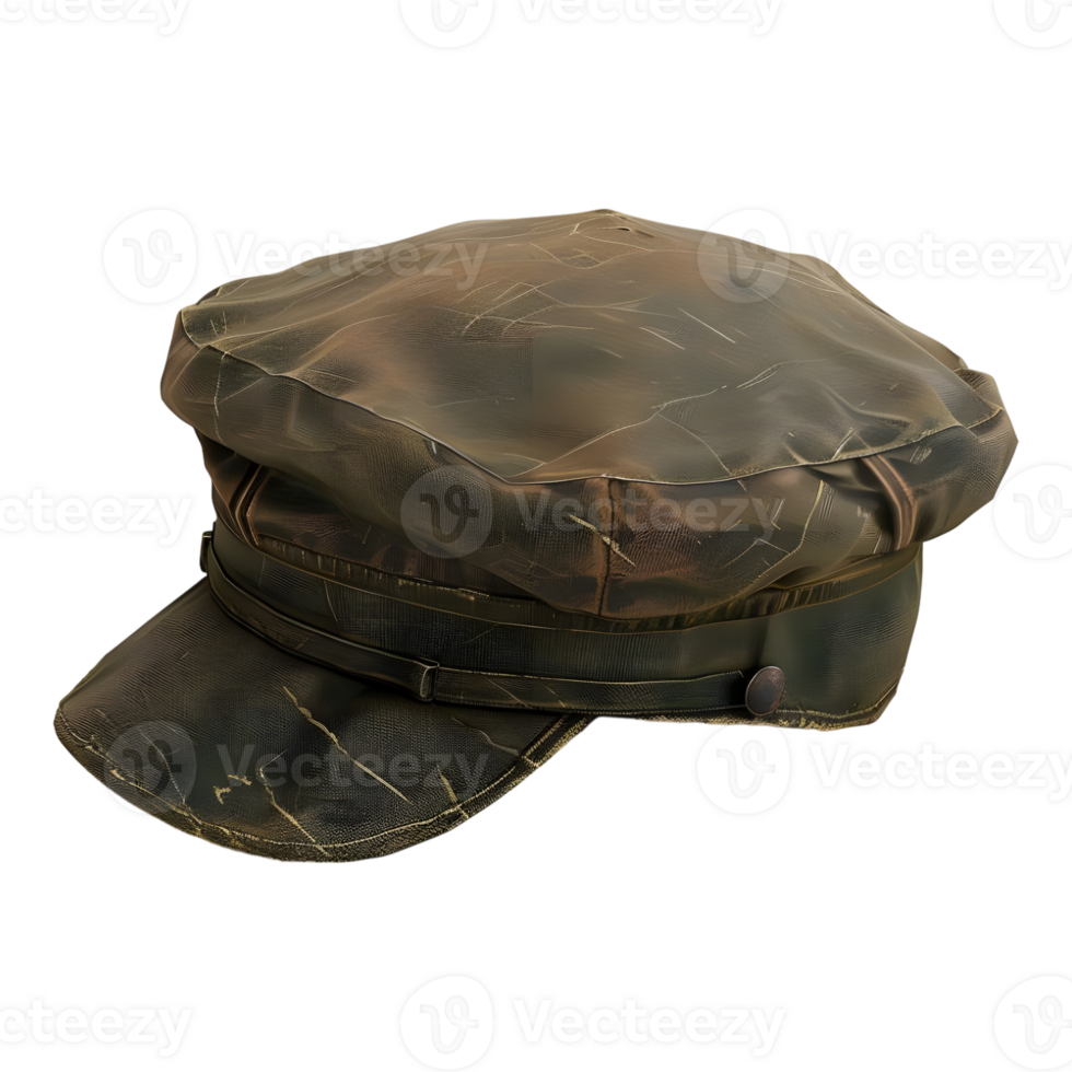 AI generated 3D Rendering of a Army Hat or Cap on Transparent Background - Ai Generated png