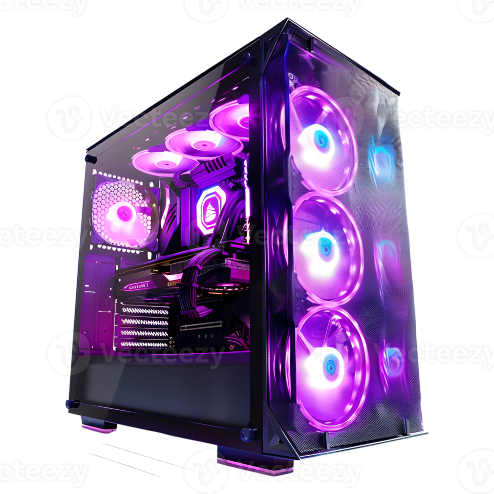 AI generated 3D Rendering of a Gaming Pc on Transparent Background - Ai Generated png