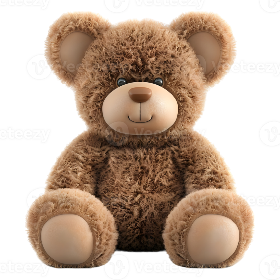 AI generated 3D Rendering of a Teddy Bear Toy on Transparent Background - Ai Generated png