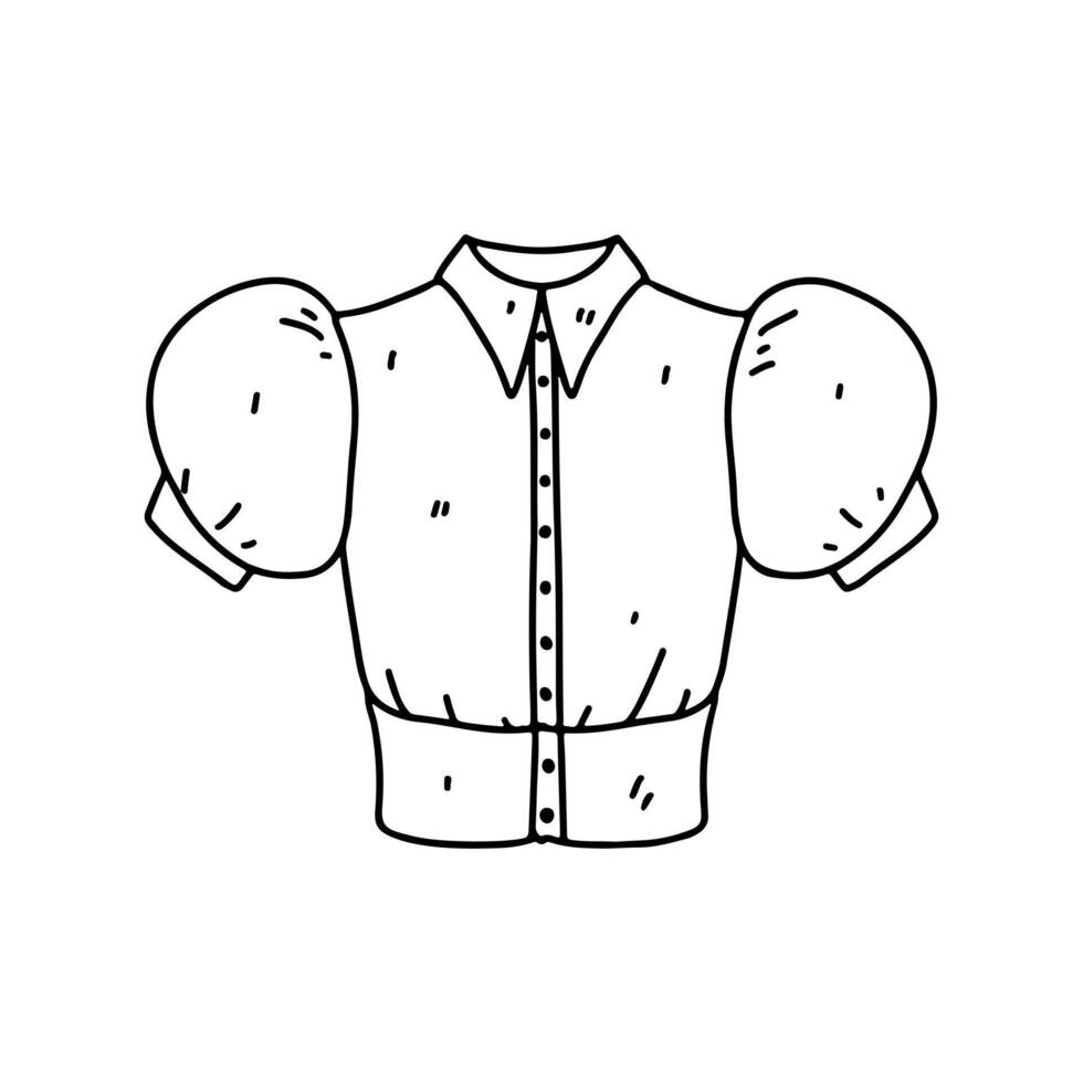 blusa. mano dibujado garabatear estilo. vector ilustración aislado en blanco. colorante página.