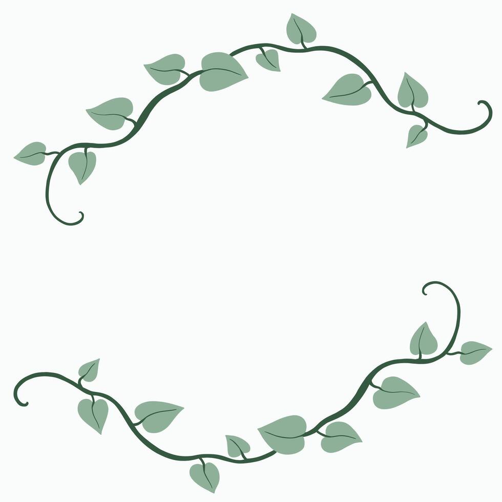 Floral ivy drawing decorative ornament flat design. vector