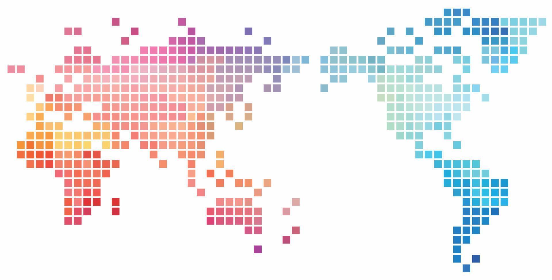 cuadrado forma mundo mapa en blanco antecedentes. vector