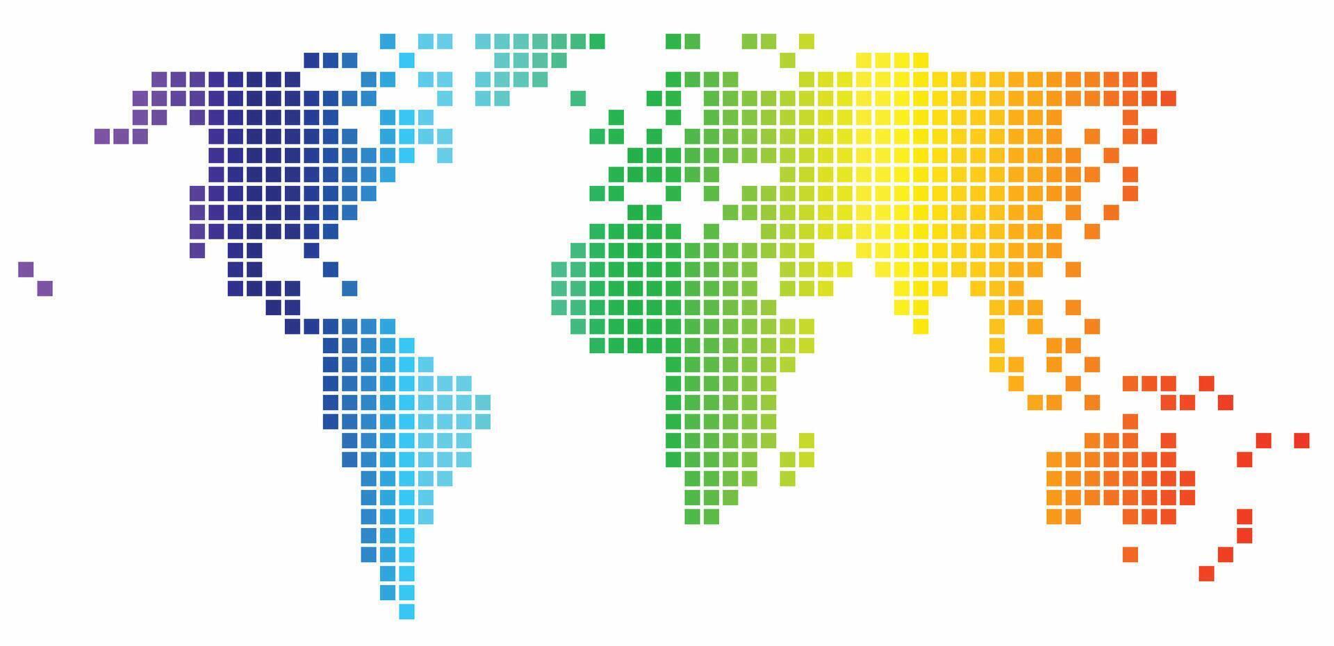 cuadrado forma mundo mapa en blanco antecedentes. vector